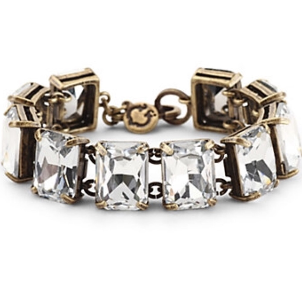 C Wonder Antique Gold Jeweled Bracelet QVC